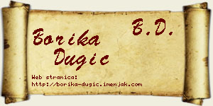 Borika Dugić vizit kartica